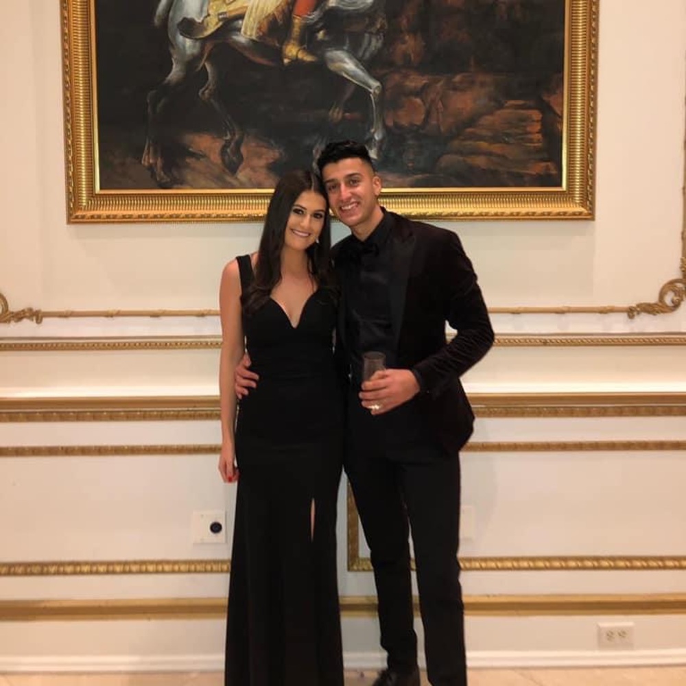 Black gown size small with slit